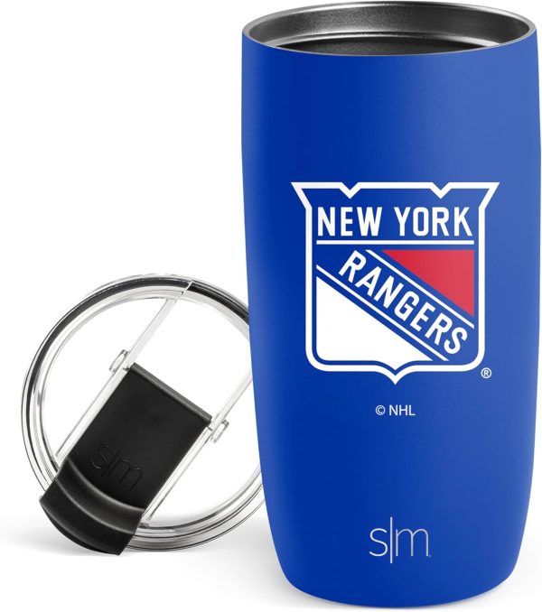 Simple Modern Officially Licensed NHL Chicago Blackhawks 16oz Travel Coffee Tumbler with Flip Lid | Stainless Steel Cup | Hockey Gifts for Men, Women | Voyager Collection | Chicago Blackhawks - Image 3
