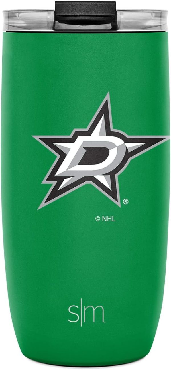 Simple Modern Officially Licensed NHL Chicago Blackhawks 16oz Travel Coffee Tumbler with Flip Lid | Stainless Steel Cup | Hockey Gifts for Men, Women | Voyager Collection | Chicago Blackhawks - Image 6