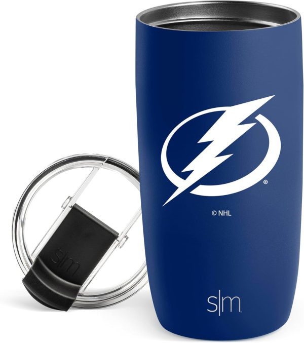 Simple Modern Officially Licensed NHL Chicago Blackhawks 16oz Travel Coffee Tumbler with Flip Lid | Stainless Steel Cup | Hockey Gifts for Men, Women | Voyager Collection | Chicago Blackhawks - Image 9