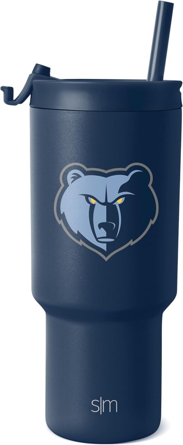 Simple Modern Officially Licensed NBA 30oz Tumbler with Flip Lid and Straws | Insulated Stainless Steel Cup | Trek Collection - Image 4