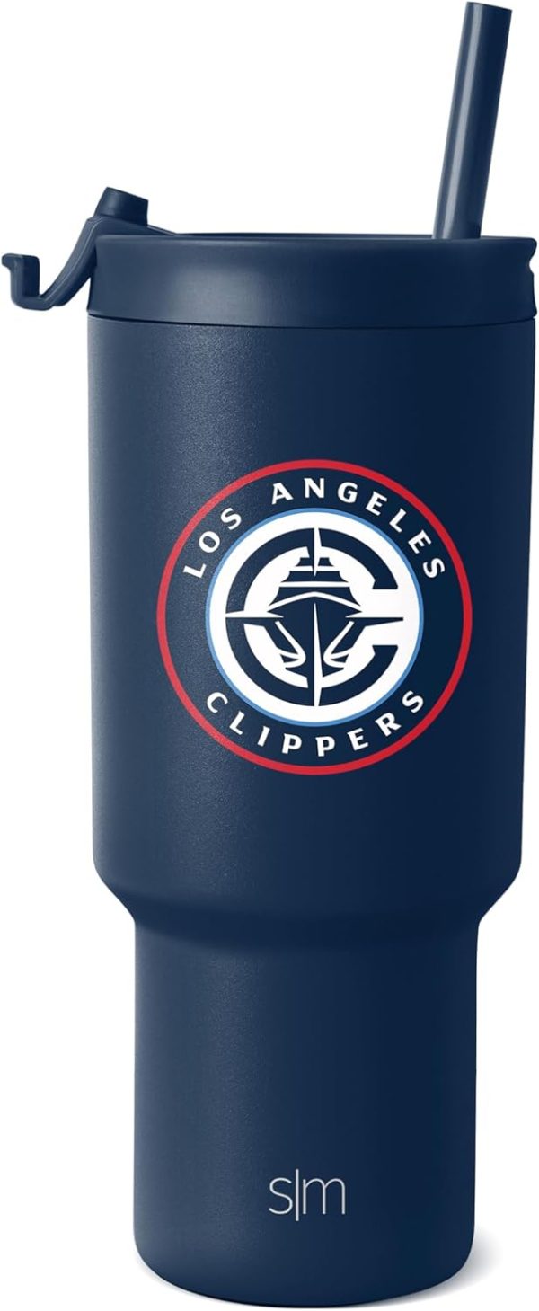 Simple Modern Officially Licensed NBA 30oz Tumbler with Flip Lid and Straws | Insulated Stainless Steel Cup | Trek Collection - Image 6