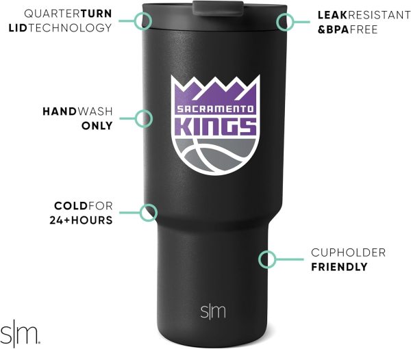 Simple Modern Officially Licensed NBA 30oz Tumbler with Flip Lid and Straws | Insulated Stainless Steel Cup | Trek Collection - Image 15