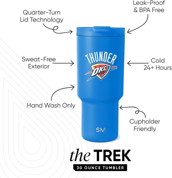 Simple Modern Officially Licensed NBA 30oz Tumbler with Flip Lid and Straws | Insulated Stainless Steel Cup | Trek Collection - Image 21