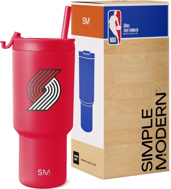 Simple Modern Officially Licensed NBA 30oz Tumbler with Flip Lid and Straws | Insulated Stainless Steel Cup | Trek Collection - Image 24