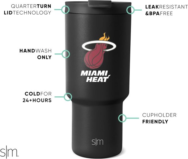 Simple Modern Officially Licensed NBA 30oz Tumbler with Flip Lid and Straws | Insulated Stainless Steel Cup | Trek Collection - Image 27