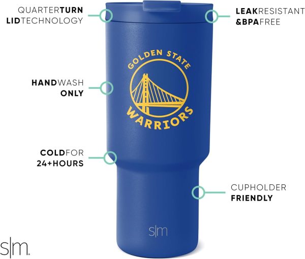 Simple Modern Officially Licensed NBA 30oz Tumbler with Flip Lid and Straws | Insulated Stainless Steel Cup | Trek Collection - Image 33