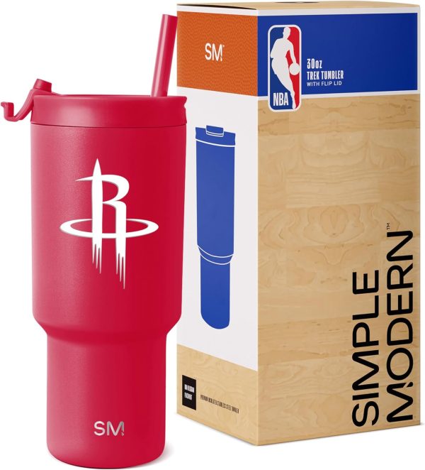 Simple Modern Officially Licensed NBA 30oz Tumbler with Flip Lid and Straws | Insulated Stainless Steel Cup | Trek Collection - Image 36