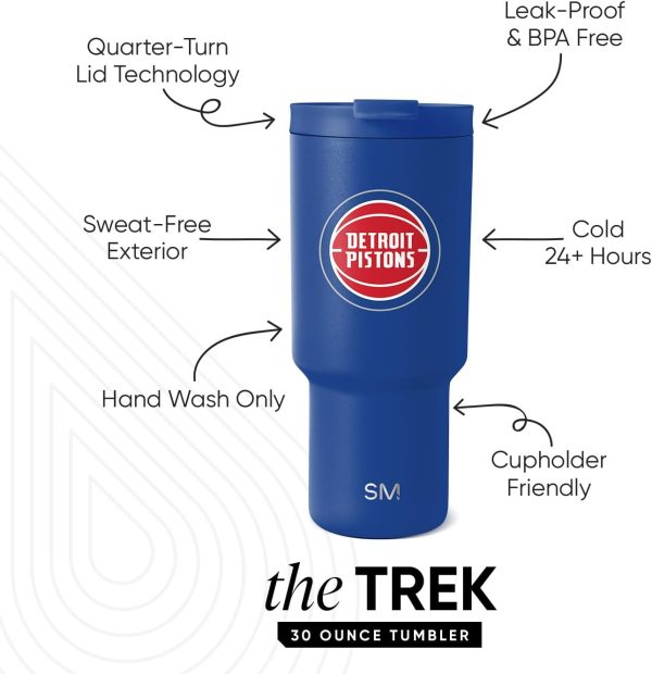 Simple Modern Officially Licensed NBA 30oz Tumbler with Flip Lid and Straws | Insulated Stainless Steel Cup | Trek Collection - Image 41