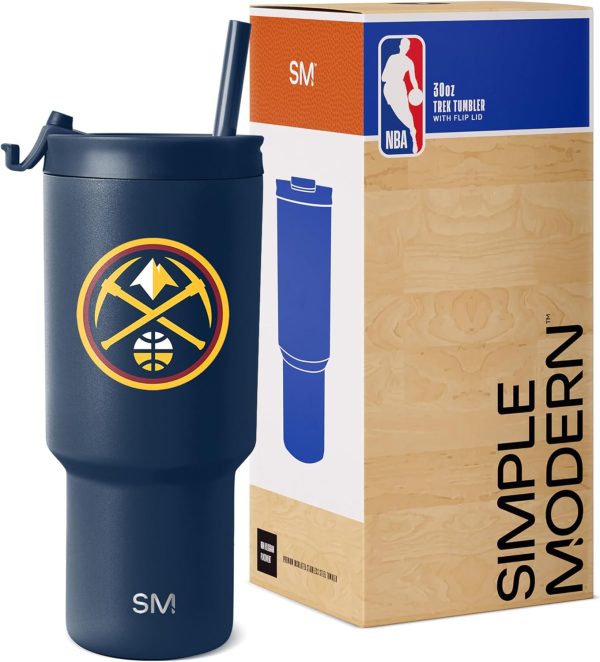 Simple Modern Officially Licensed NBA 30oz Tumbler with Flip Lid and Straws | Insulated Stainless Steel Cup | Trek Collection - Image 42