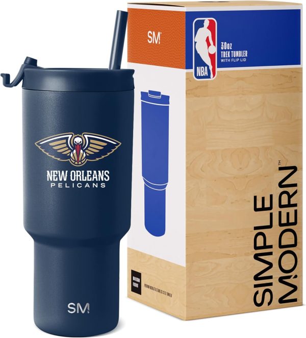 Simple Modern Officially Licensed NBA 30oz Tumbler with Flip Lid and Straws | Insulated Stainless Steel Cup | Trek Collection - Image 44