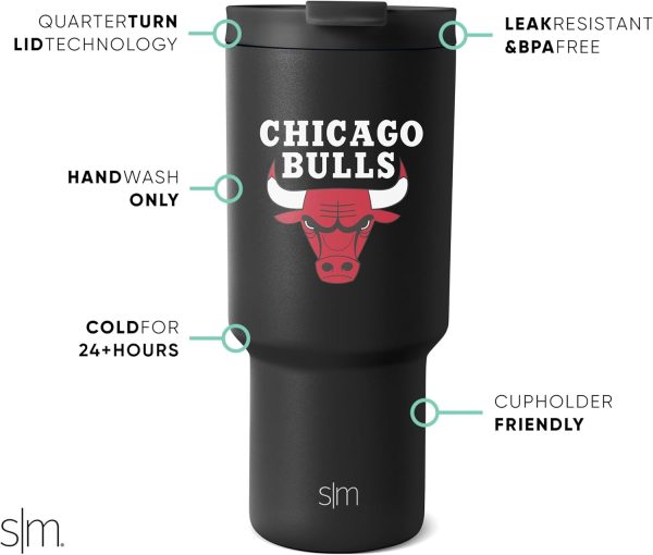 Simple Modern Officially Licensed NBA 30oz Tumbler with Flip Lid and Straws | Insulated Stainless Steel Cup | Trek Collection - Image 49