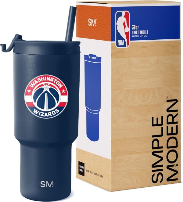 Simple Modern Officially Licensed NBA 30oz Tumbler with Flip Lid and Straws | Insulated Stainless Steel Cup | Trek Collection - Image 50