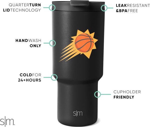 Simple Modern Officially Licensed NBA 30oz Tumbler with Flip Lid and Straws | Insulated Stainless Steel Cup | Trek Collection - Image 53