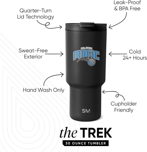 Simple Modern Officially Licensed NBA 30oz Tumbler with Flip Lid and Straws | Insulated Stainless Steel Cup | Trek Collection - Image 55