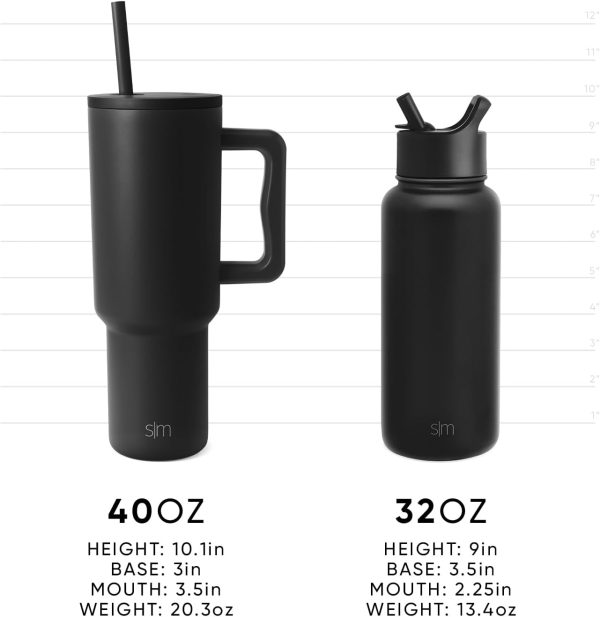 Simple Modern Disney 40 oz Tumbler with Handle and Straw Lid | Insulated Reusable Stainless Steel Water Bottle Travel Mug | Gifts for Women Men Him Her | Trek Collection | 40oz | Mickey Mouse Dances - Image 15