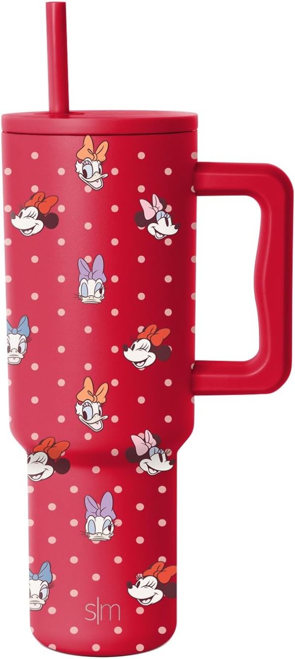 Simple Modern Disney 40 oz Tumbler with Handle and Straw Lid | Insulated Reusable Stainless Steel Water Bottle Travel Mug | Gifts for Women Men Him Her | Trek Collection | 40oz | Mickey Mouse Dances - Image 17