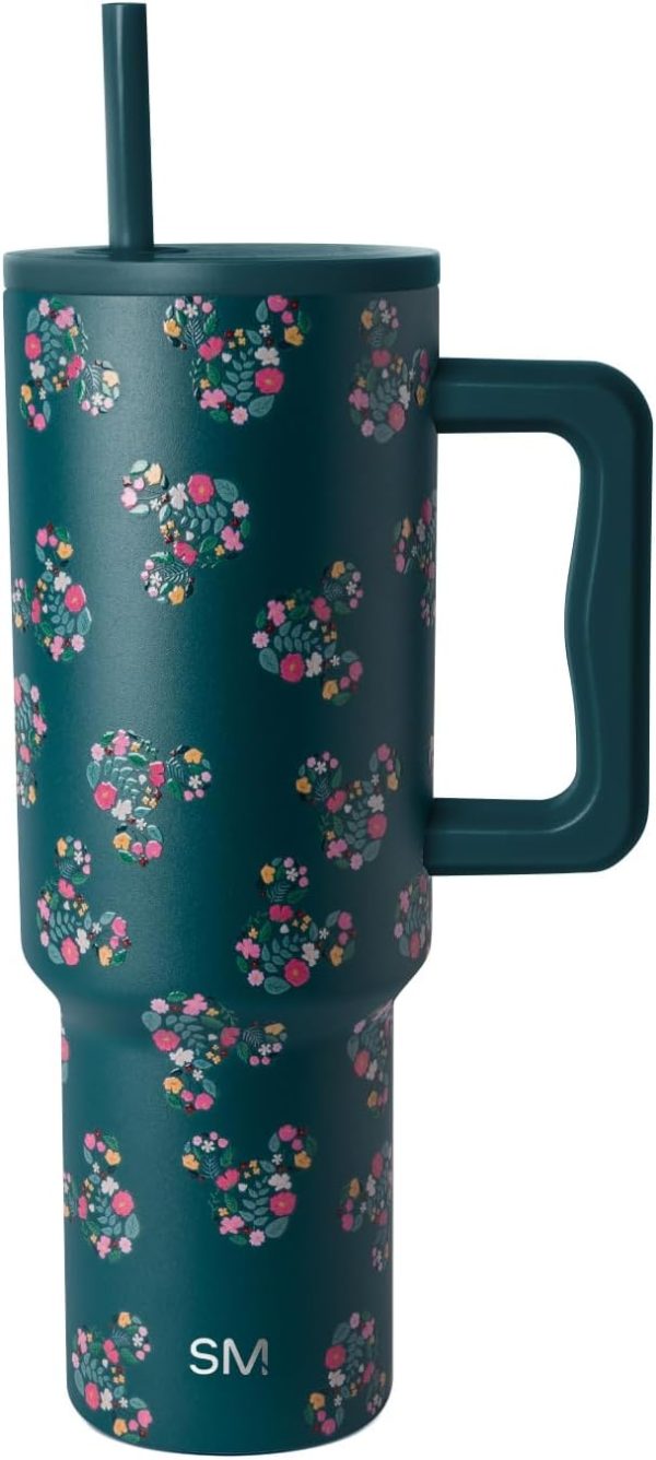 Simple Modern Disney 40 oz Tumbler with Handle and Straw Lid | Insulated Reusable Stainless Steel Water Bottle Travel Mug | Gifts for Women Men Him Her | Trek Collection | 40oz | Mickey Mouse Dances - Image 19