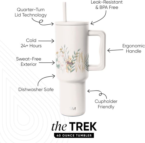 Simple Modern Disney 40 oz Tumbler with Handle and Straw Lid | Insulated Reusable Stainless Steel Water Bottle Travel Mug | Gifts for Women Men Him Her | Trek Collection | 40oz | Mickey Mouse Dances - Image 24