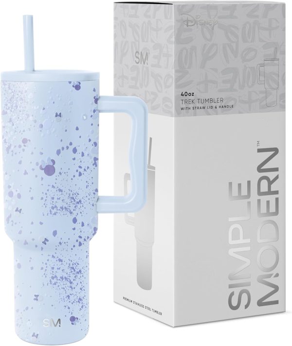 Simple Modern Disney 40 oz Tumbler with Handle and Straw Lid | Insulated Reusable Stainless Steel Water Bottle Travel Mug | Gifts for Women Men Him Her | Trek Collection | 40oz | Mickey Mouse Dances - Image 27
