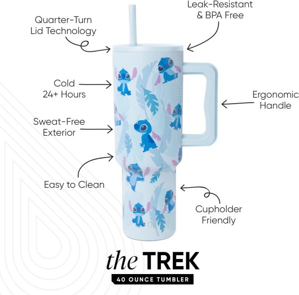 Simple Modern Disney 40 oz Tumbler with Handle and Straw Lid | Insulated Reusable Stainless Steel Water Bottle Travel Mug | Gifts for Women Men Him Her | Trek Collection | 40oz | Mickey Mouse Dances - Image 35