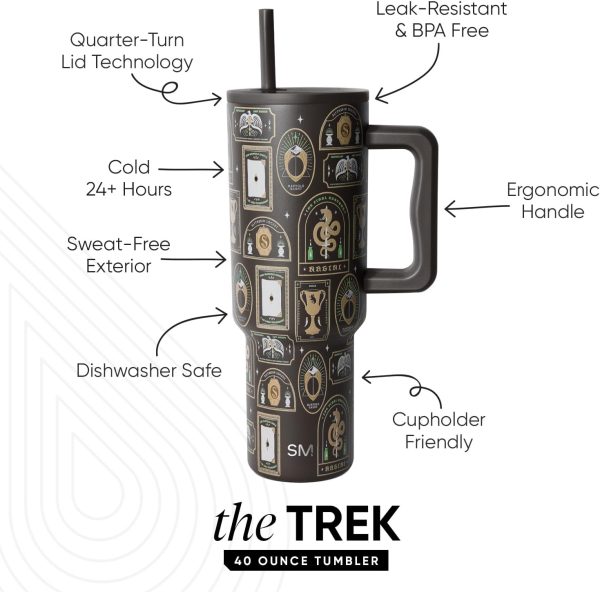 Simple Modern Disney 40 oz Tumbler with Handle and Straw Lid | Insulated Reusable Stainless Steel Water Bottle Travel Mug | Gifts for Women Men Him Her | Trek Collection | 40oz | Mickey Mouse Dances - Image 37