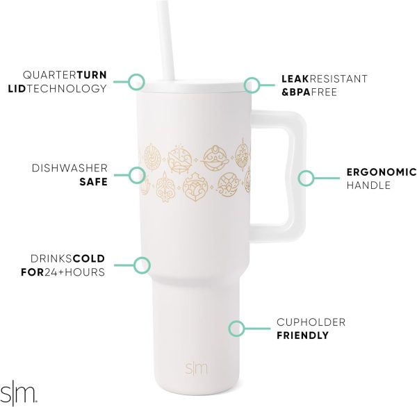 Simple Modern Disney 40 oz Tumbler with Handle and Straw Lid | Insulated Reusable Stainless Steel Water Bottle Travel Mug | Gifts for Women Men Him Her | Trek Collection | 40oz | Mickey Mouse Dances - Image 40