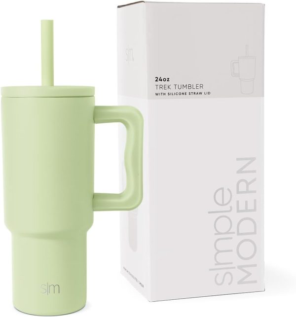 Simple Modern Trek Pivot | 24oz Kids Flip Straw Tumbler with Handle and Silicone Boot | Insulated Water Bottle Stainless Steel Cup | School Travel Jug | Confetti - Image 15