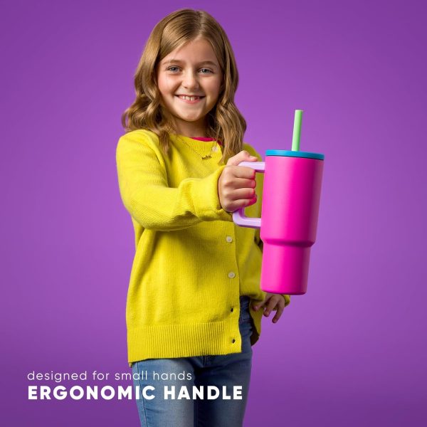 Simple Modern Trek Pivot | 24oz Kids Flip Straw Tumbler with Handle and Silicone Boot | Insulated Water Bottle Stainless Steel Cup | School Travel Jug | Confetti - Image 19