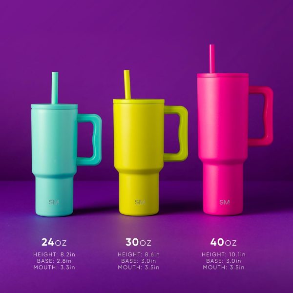 Simple Modern Trek Pivot | 24oz Kids Flip Straw Tumbler with Handle and Silicone Boot | Insulated Water Bottle Stainless Steel Cup | School Travel Jug | Confetti - Image 21