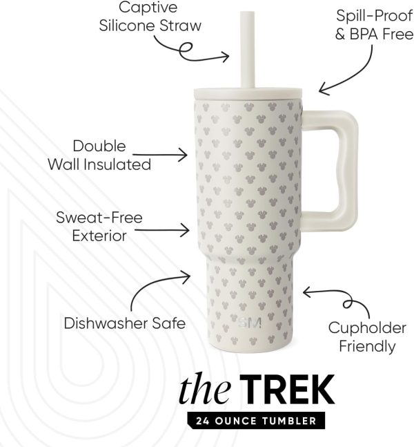 Simple Modern Trek Pivot | 24oz Kids Flip Straw Tumbler with Handle and Silicone Boot | Insulated Water Bottle Stainless Steel Cup | School Travel Jug | Confetti - Image 27