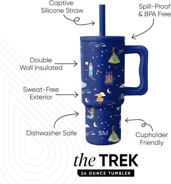 Simple Modern Trek Pivot | 24oz Kids Flip Straw Tumbler with Handle and Silicone Boot | Insulated Water Bottle Stainless Steel Cup | School Travel Jug | Confetti - Image 32