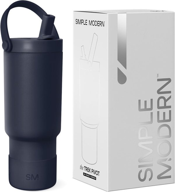 Simple Modern Trek Pivot | 24oz Kids Flip Straw Tumbler with Handle and Silicone Boot | Insulated Water Bottle Stainless Steel Cup | School Travel Jug | Confetti - Image 34