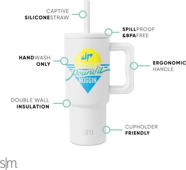 Simple Modern Trek Pivot | 24oz Kids Flip Straw Tumbler with Handle and Silicone Boot | Insulated Water Bottle Stainless Steel Cup | School Travel Jug | Confetti - Image 37