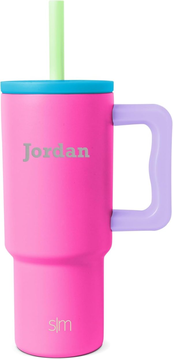 Simple Modern Trek Pivot | 24oz Kids Flip Straw Tumbler with Handle and Silicone Boot | Insulated Water Bottle Stainless Steel Cup | School Travel Jug | Confetti - Image 47