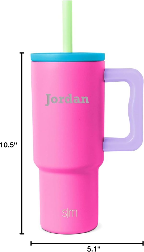 Simple Modern Trek Pivot | 24oz Kids Flip Straw Tumbler with Handle and Silicone Boot | Insulated Water Bottle Stainless Steel Cup | School Travel Jug | Confetti - Image 49