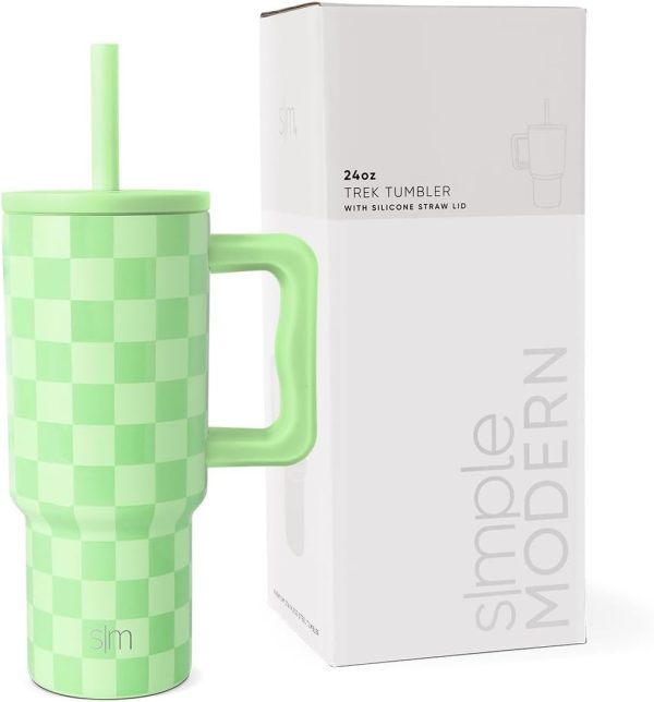 Simple Modern Trek Pivot | 24oz Kids Flip Straw Tumbler with Handle and Silicone Boot | Insulated Water Bottle Stainless Steel Cup | School Travel Jug | Confetti - Image 50
