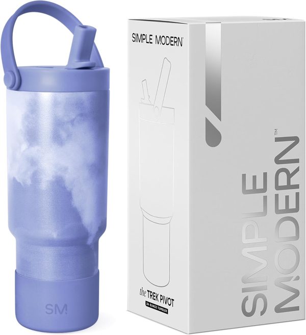 Simple Modern Trek Pivot | 24oz Kids Flip Straw Tumbler with Handle and Silicone Boot | Insulated Water Bottle Stainless Steel Cup | School Travel Jug | Confetti - Image 55
