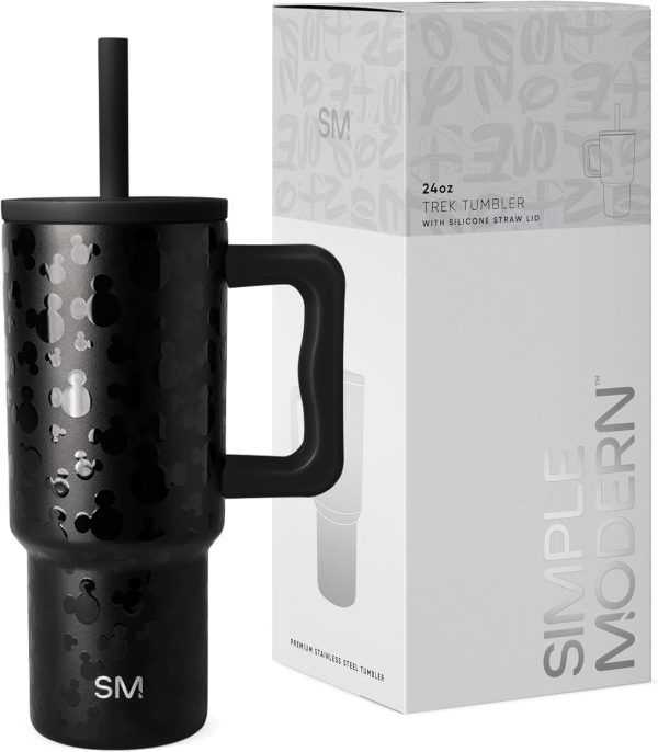 Simple Modern Trek Pivot | 24oz Kids Flip Straw Tumbler with Handle and Silicone Boot | Insulated Water Bottle Stainless Steel Cup | School Travel Jug | Confetti - Image 56