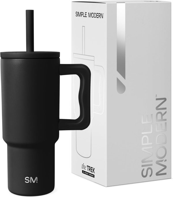 Simple Modern Trek Pivot | 24oz Kids Flip Straw Tumbler with Handle and Silicone Boot | Insulated Water Bottle Stainless Steel Cup | School Travel Jug | Confetti - Image 61