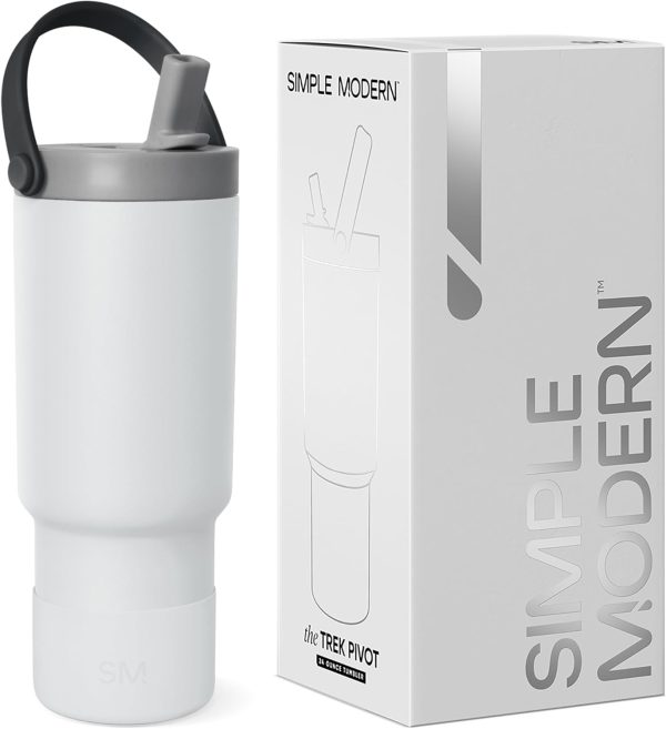 Simple Modern Trek Pivot | 24oz Kids Flip Straw Tumbler with Handle and Silicone Boot | Insulated Water Bottle Stainless Steel Cup | School Travel Jug | Confetti - Image 74