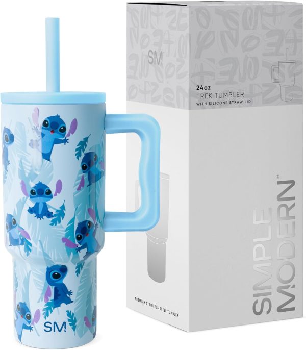 Simple Modern Trek Pivot | 24oz Kids Flip Straw Tumbler with Handle and Silicone Boot | Insulated Water Bottle Stainless Steel Cup | School Travel Jug | Confetti - Image 75