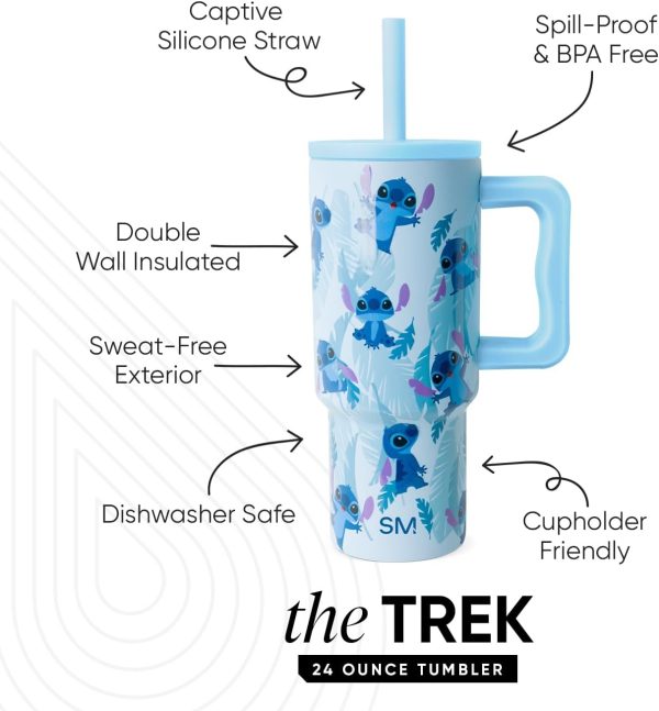 Simple Modern Trek Pivot | 24oz Kids Flip Straw Tumbler with Handle and Silicone Boot | Insulated Water Bottle Stainless Steel Cup | School Travel Jug | Confetti - Image 76