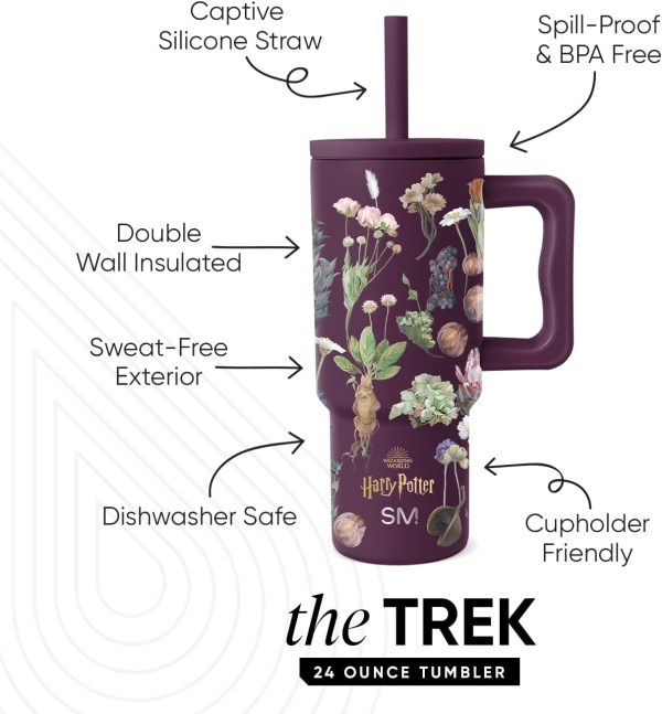 Simple Modern Trek Pivot | 24oz Kids Flip Straw Tumbler with Handle and Silicone Boot | Insulated Water Bottle Stainless Steel Cup | School Travel Jug | Confetti - Image 80