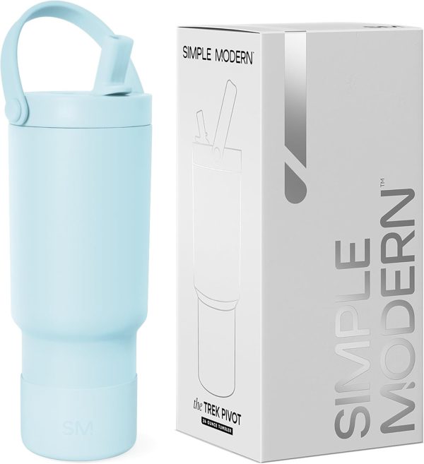 Simple Modern Trek Pivot | 24oz Kids Flip Straw Tumbler with Handle and Silicone Boot | Insulated Water Bottle Stainless Steel Cup | School Travel Jug | Confetti - Image 82
