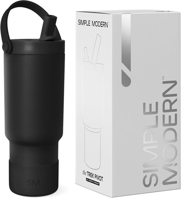 Simple Modern Trek Pivot | 24oz Kids Flip Straw Tumbler with Handle and Silicone Boot | Insulated Water Bottle Stainless Steel Cup | School Travel Jug | Confetti - Image 89
