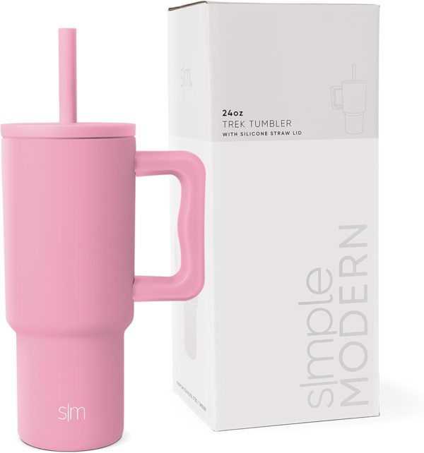 Simple Modern Trek Pivot | 24oz Kids Flip Straw Tumbler with Handle and Silicone Boot | Insulated Water Bottle Stainless Steel Cup | School Travel Jug | Confetti - Image 101
