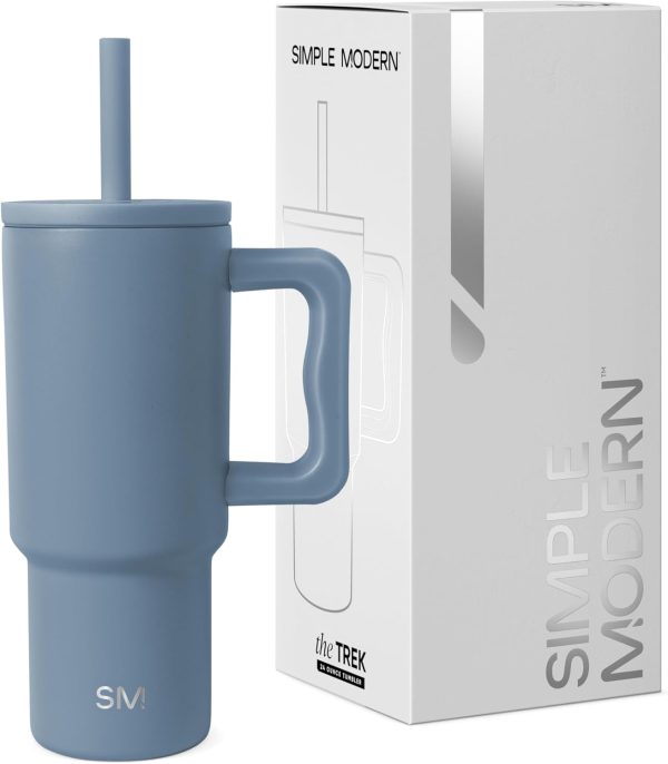 Simple Modern Trek Pivot | 24oz Kids Flip Straw Tumbler with Handle and Silicone Boot | Insulated Water Bottle Stainless Steel Cup | School Travel Jug | Confetti - Image 115