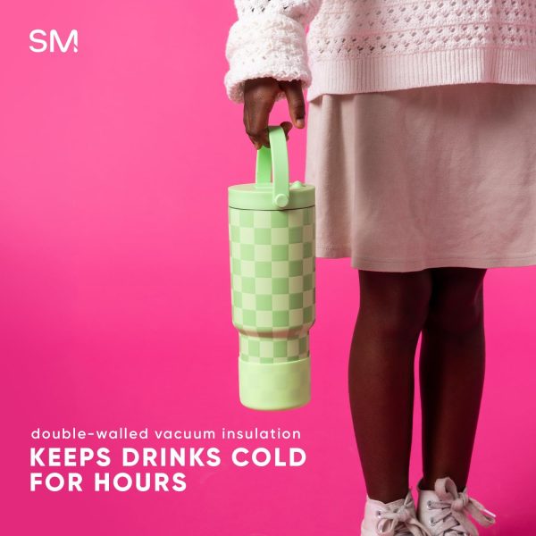 Simple Modern Kids 24 oz Tumbler with Handle and Silicone Straw Lid | Spill Proof and Leak Resistant | Reusable Stainless Steel Bottle | Gift for Kids Boys Girls | Trek Collection | Lime Checkmate - Image 15