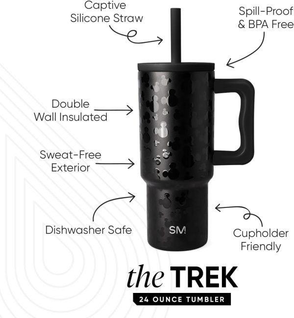 Simple Modern Kids 24 oz Tumbler with Handle and Silicone Straw Lid | Spill Proof and Leak Resistant | Reusable Stainless Steel Bottle | Gift for Kids Boys Girls | Trek Collection | Lime Checkmate - Image 57