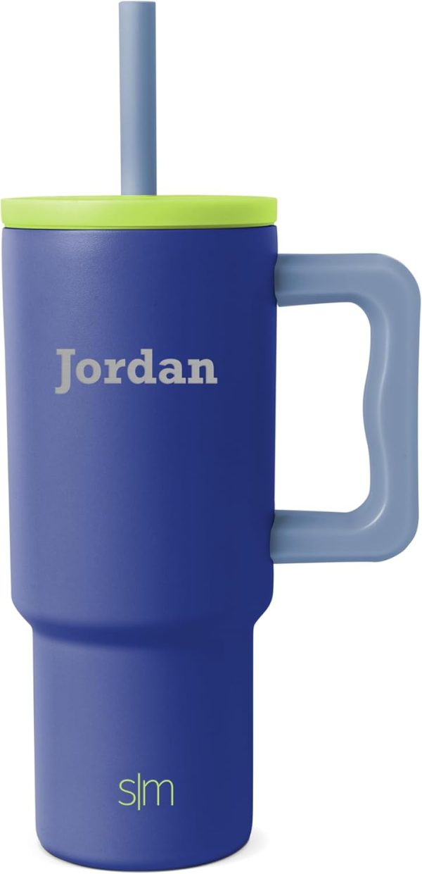 Simple Modern Kids 24 oz Tumbler with Handle and Silicone Straw Lid | Spill Proof and Leak Resistant | Reusable Stainless Steel Bottle | Gift for Kids Boys Girls | Trek Collection | Lime Checkmate - Image 98
